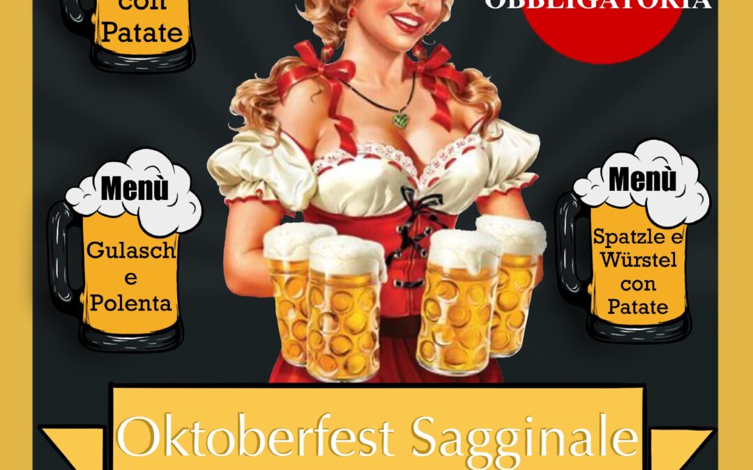 A Sagginale tornano birra, musica e cibo bavarese per la cena sociale del 28 e 29 ottobre